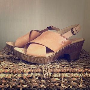 Born 3” wedge leather platform sandals